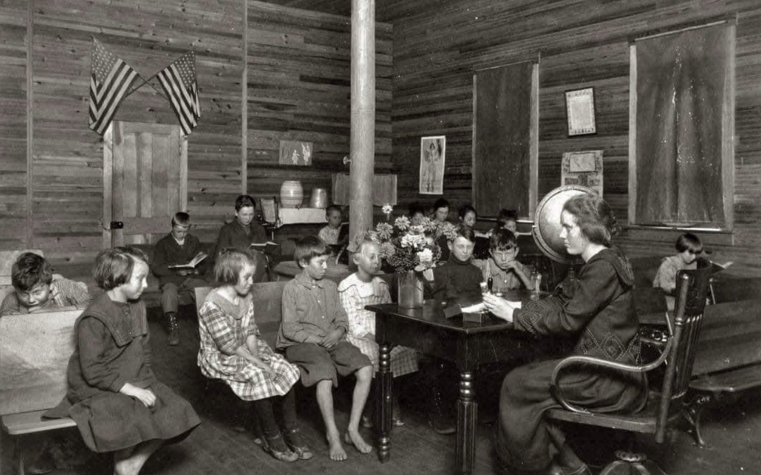 A one room schoolhouse, 1923. 